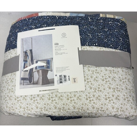 Martha Stewart Collection Artisan Hand Crafted Log Cabin KING Quilt ,$600 - Picture 6 of 8